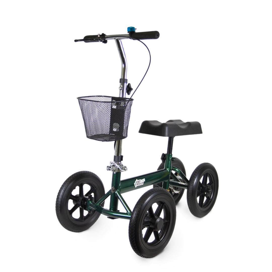 Explorer knee walker with basket, British Racing Green Colour Explorer knee walker with basket, British Racing Green Colour