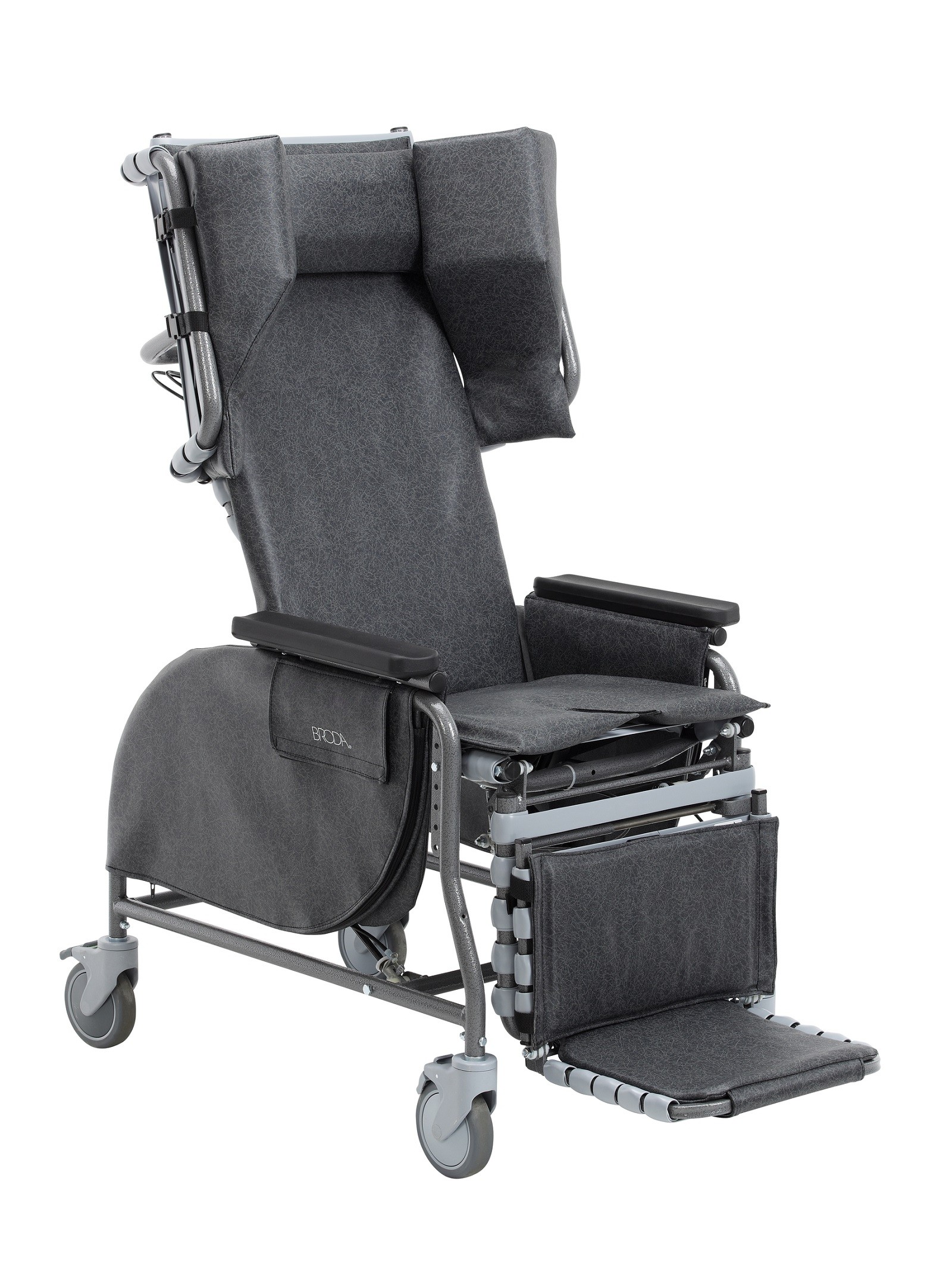 Midline Positioning Wheelchair, standard The Broda Midline Positioning Wheelchair in a basic configuration