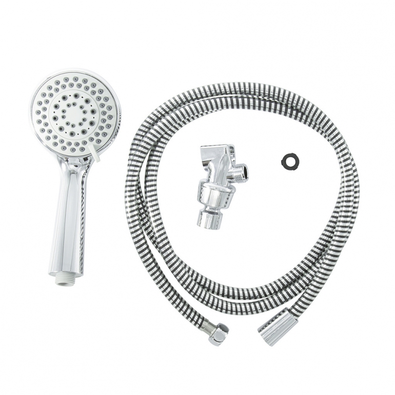 Deluxe Hand Held Shower Nozzle, Hose and Mount