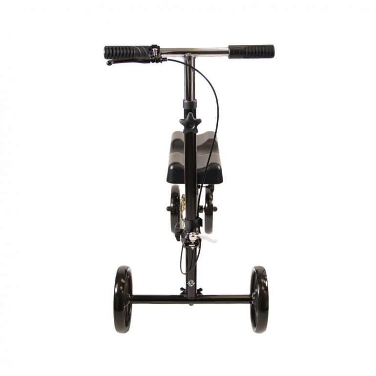 Excursion knee walker, front view, glossy black colour