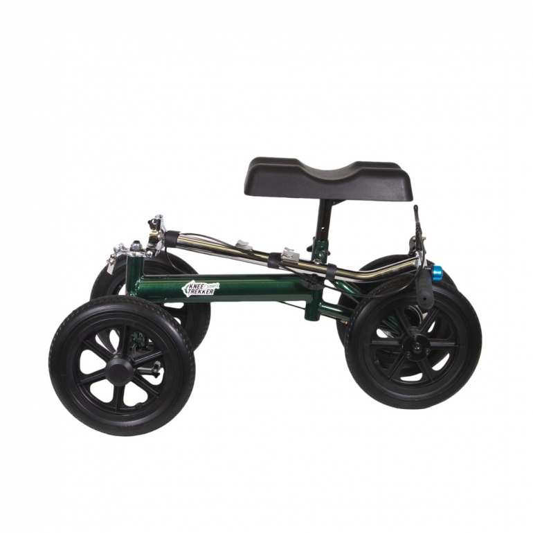 Explorer knee walker, folded, British Racing Green colour