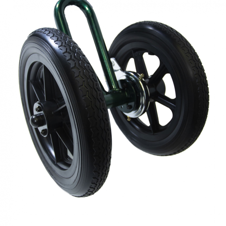 Explorer knee walker, rear wheels close-up