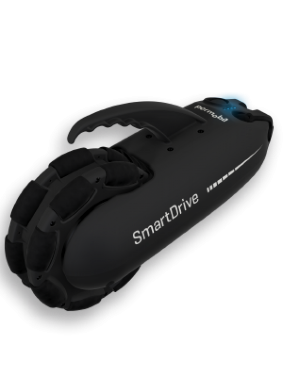 Closeup of Permobil SmartDrive power assist