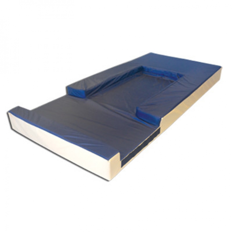 The t-style mattress is shown without inserts