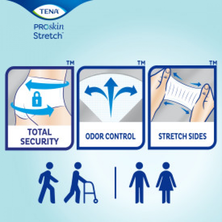TENA ProSkin™ Stretch Ultra Incontinence Brief, Heavy Absorbency, 3