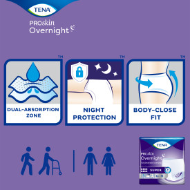 TENA ProSkin Overnight™ Super Protective Incontinence Underwear, Heavy Absorbency, Unisex (L) Info TENA ProSkin Overnight™ Super Protective Incontinence Underwear, Heavy Absorbency, Unisex (L) Info