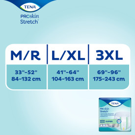TENA ProSkin™ Stretch Super Incontinence Brief, Heavy Absorbency, Unisex, Sizing