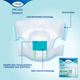 TENA Stretch™ Ultra Briefs offer users comfortable protection for moderate to heavy bladder and/or bowel incontinence. TENA Stretch™ Ultra Briefs offer users comfortable protection for moderate to heavy bladder and/or bowel incontinence.