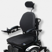 The ROVI A3 power wheelchair with white trim, cushion, backrest & headrest thumbnail