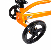 Excape Knee Walker wheel close-up thumbnail Excape Knee Walker back end and wheel close-up thumbnail