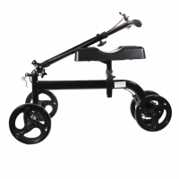 Excursion knee walker folded, side view, glossy black colour thumbnail