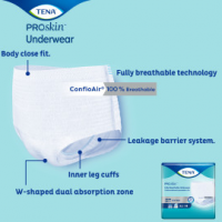 TENA ProSkin™ Extra Protective Incontinence Underwear, Moderate Absorbency, Unisex, Large Info thumbnail