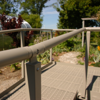 QRamp continuous handrails closeup thumbnail