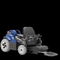 The Permobil K450 MX pediatric power wheelchair with the seat at ground level thumbnail