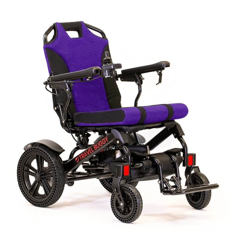 Travel Buggy VISTA in Purple, viewed at an angle