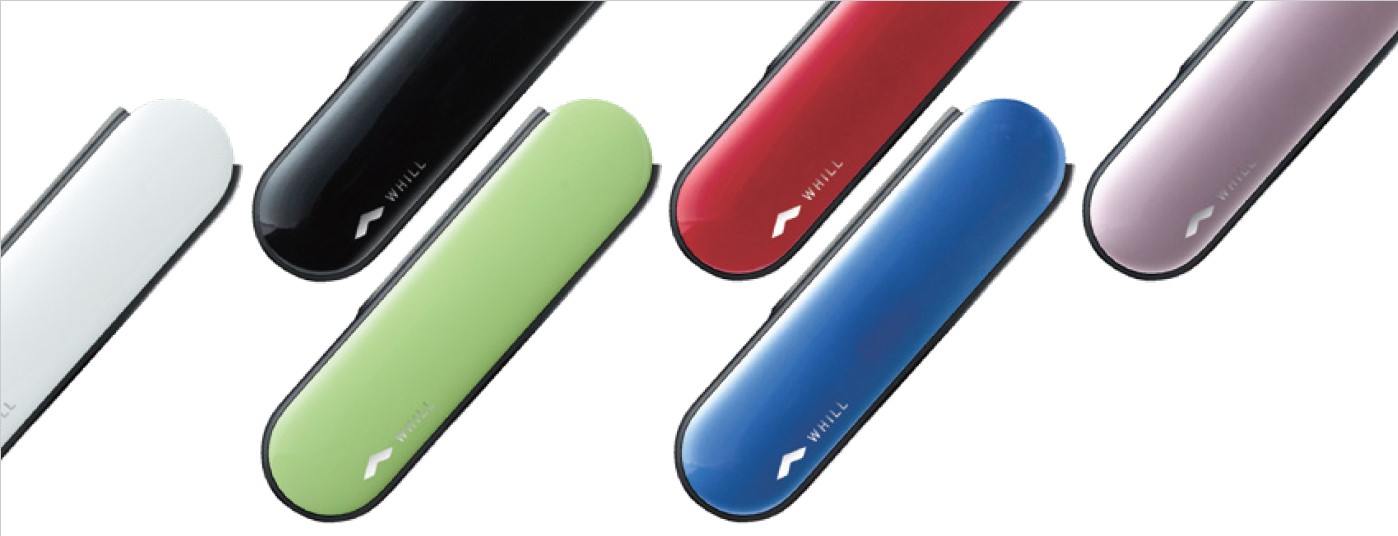 WHILL C2 armpad colours 6 armpads, each a different colour. White, black, light green, red, blue and pink.