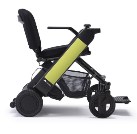 The WHILL Model F Wheelchair in Light Green
